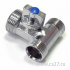 картинка Кран-тройник шаровый НР1/2"  х  НР3/4" х НР1/2" для подключ стиральной машины | Центр Снабжения | Дальний Восток | Хабаровск