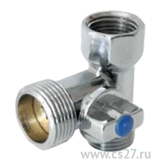 картинка Кран-тройник шаровой 1/2" х 3/4" х 1/2" для подключения стиральной машины | Центр Снабжения | Дальний Восток | Чита
